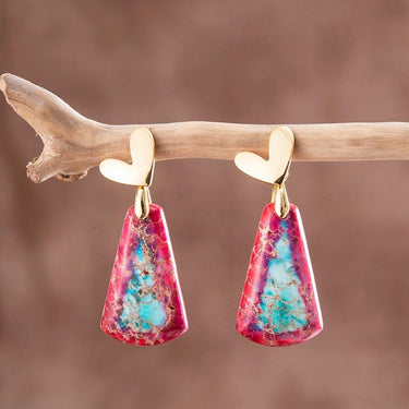 Sunrise Garden Jasper Dangle Earrings-Your Soul Place
